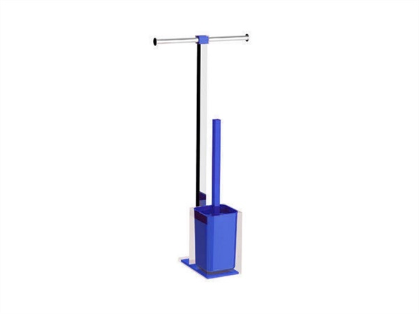 GEDY SPA Colonnina portarotolo e scopino WC Gedy Rainbow Blu