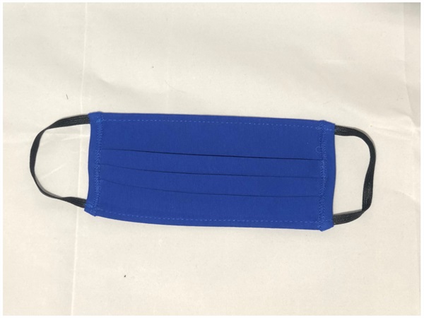 AM Confezione 5 mascherine idrorepellenti, due strati, 100% cotone, lavabili, blu