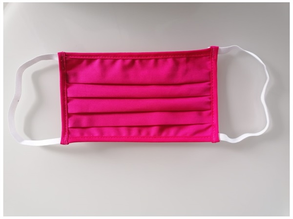 AM Confezione 5 mascherine idrorepellenti, due strati, 100% cotone, lavabili, fucsia
