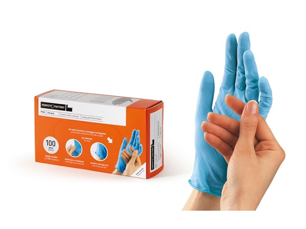 PERFETTO FACTORY ULTRAGRIP conf. 100 guanti nitrile ce cat 1 da 3 gr. - mis. m/7