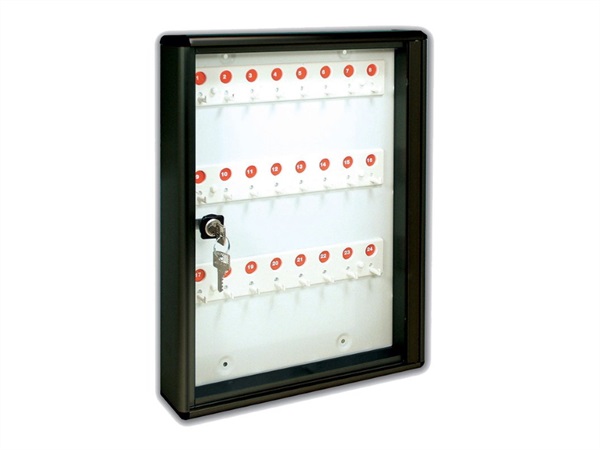 ALUBOX Bacheca con 24 ganci per chiavi, grigio ghisa