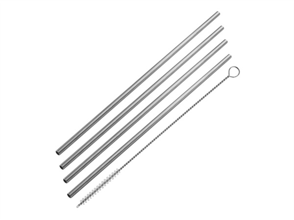 FACKELMANN ITALIA S.R.L. Cannuccia in acciaio inox Eco con spazzola, riutilizzabile, 5 parti