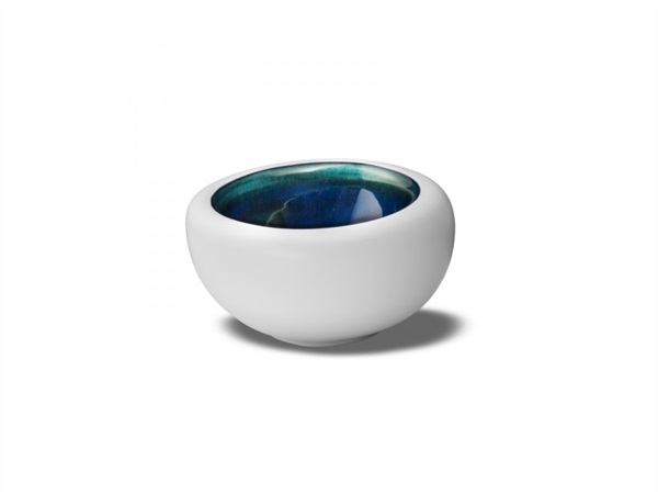 LE COQ Abyssos Coppa Gourmet bianca matt e blu 17x15,5 cm H. 9 cm
