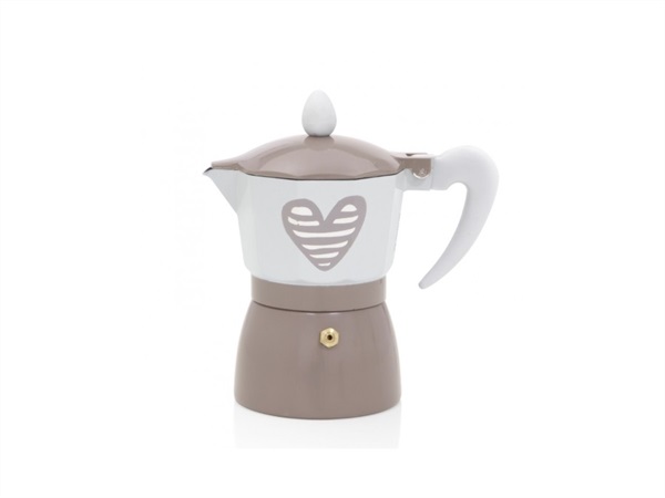 BRANDANI GIFT GROUP S.A.S. CAFFETTIERA BATTICUORE COLOR TORTORA 1 TAZZA ALLUMINIO
