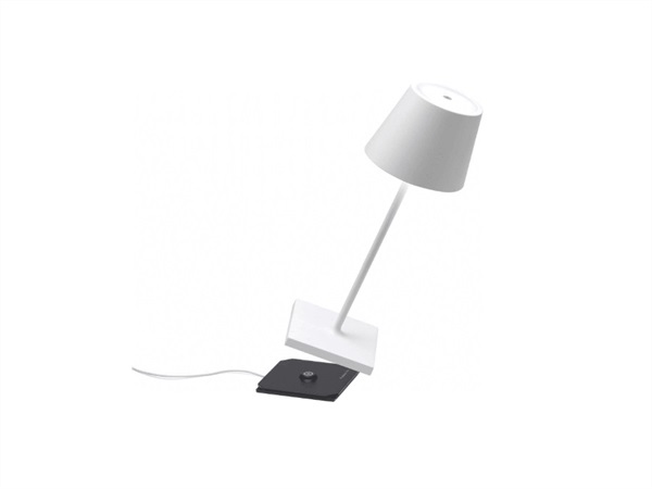 ZAFFERANO S.R.L. MINI Poldina pro lampada ricaricabile da tavolo di zafferano - bianco opaco