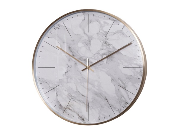 ANDREA HOUSE Orologio da parete effetto marmo bianco e oro