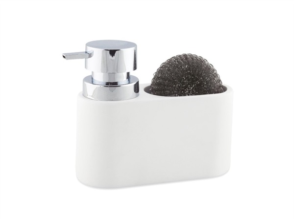 ANDREA HOUSE Dispenser da cucina bianco con paglietta