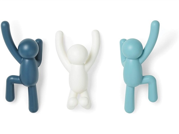UMBRA Appendiabiti Buddy Hook Umbra, Set 3 pz blu dual