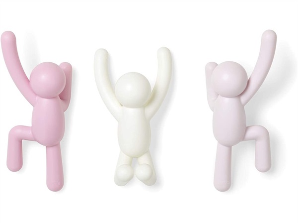 UMBRA Appendiabiti Buddy Hook Umbra, Set 3 pz pink dual