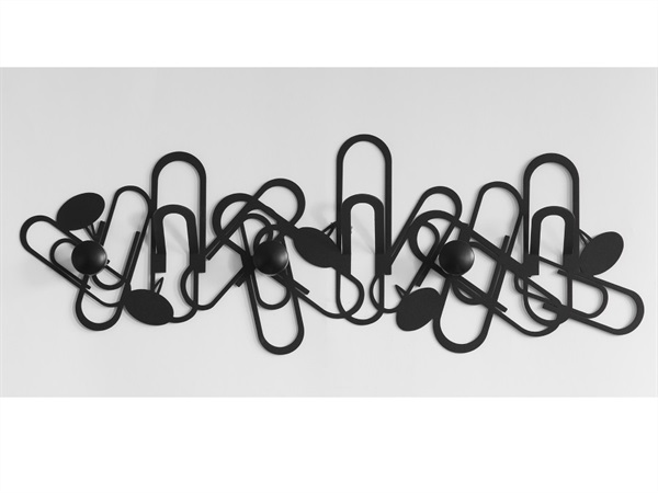 ARTI & MESTIERI Appendiabiti graffette nero, 80x28 cm