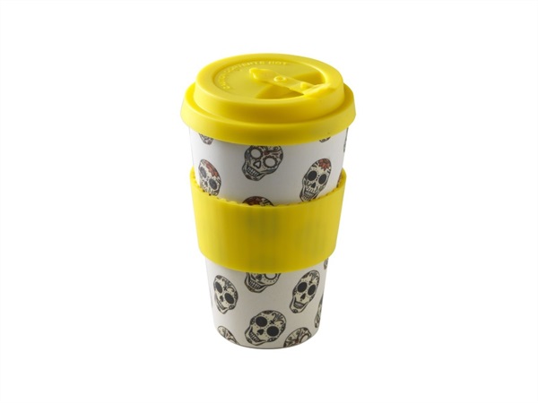 Q.B. BY MOPITA Natural Mug Decoro Teschi Colore Giallo