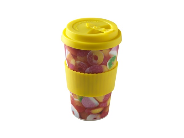 Q.B. BY MOPITA Natural Mug Decoro candies Colore giallo