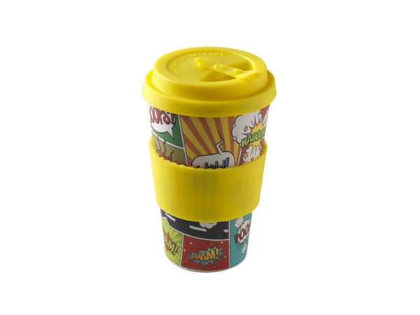 Q.B. BY MOPITA Natural Mug Decoro fumetto Colore giallo