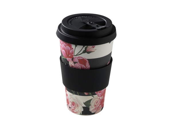Q.B. BY MOPITA Natural Mug Decoro rose Colore nero