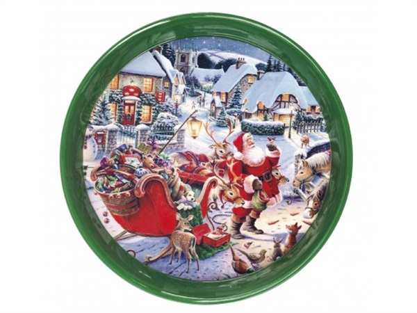 BRANDANI GIFT GROUP S.A.S. VASSOIO CHRISTMAS VERDE METAL d.38