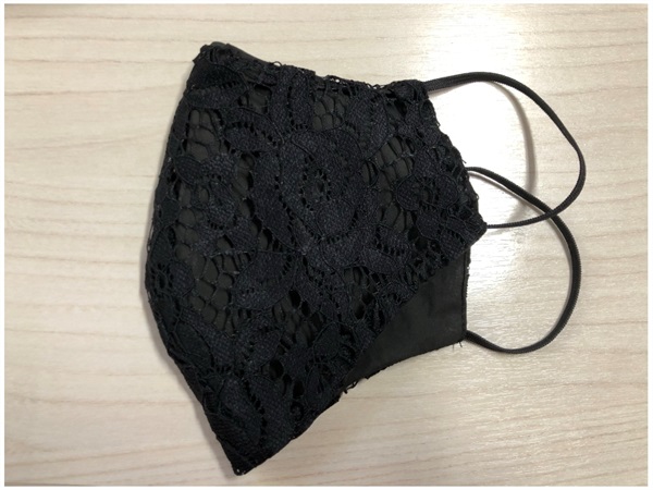 AM Mascherina giove donna, cotone, pizzo, nero