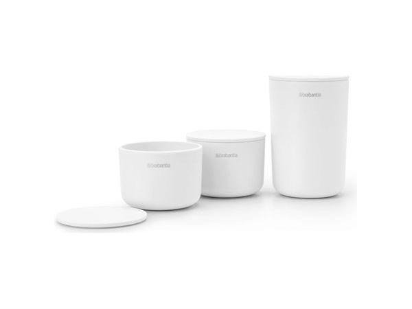 BRABANTIA Contenitori portaoggetti, 3 pezzi, bianco