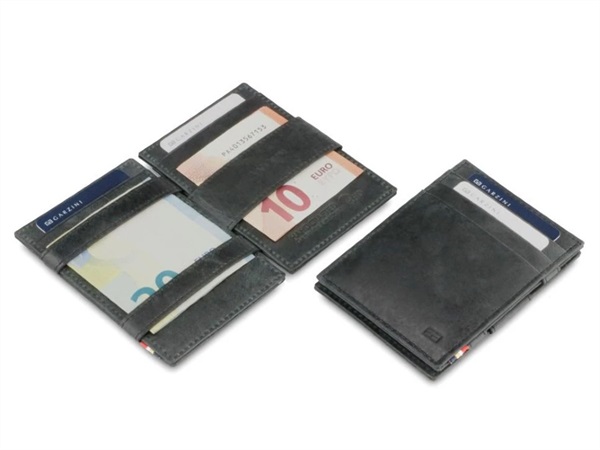 GARZINI Essenziale, portafoglio-nero spazzolato