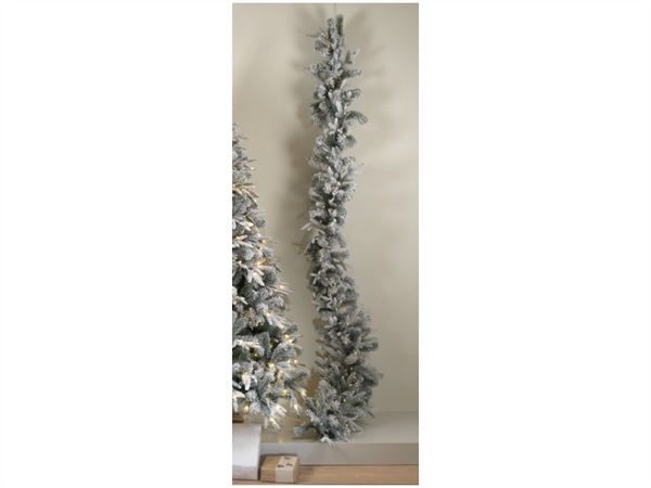 MASCAGNI Ghirlanda abete con neve, h 270 cm con 50 luci a led