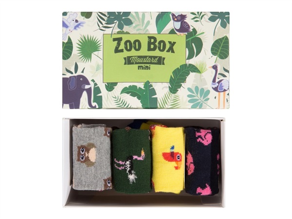 MOUSTARD Babies gift Box Zoo, 4 paia di calzini 12-36 mesi