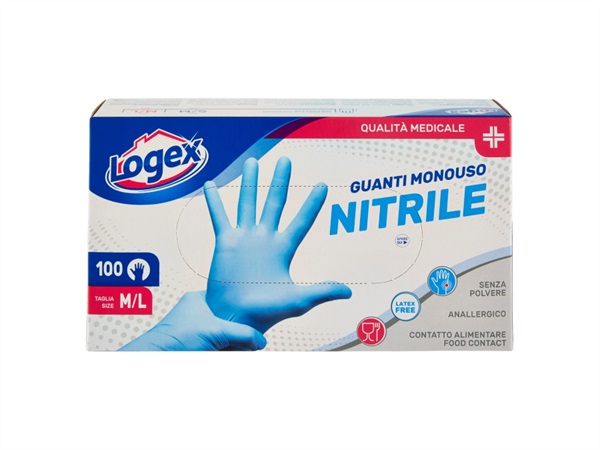 ARTICOLO VANOLI Confezione 100 guanti monouso nitrile, taglia m/l