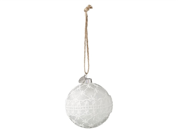 LENE BJERRE DENMARK DEIDRA, SFERA NATALIZIA 8 CM. bianca