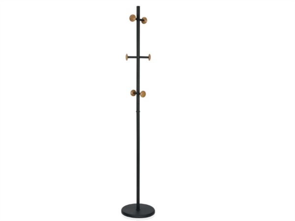 ANDREA HOUSE Appendiabiti in metallo nero con pomelli in legno