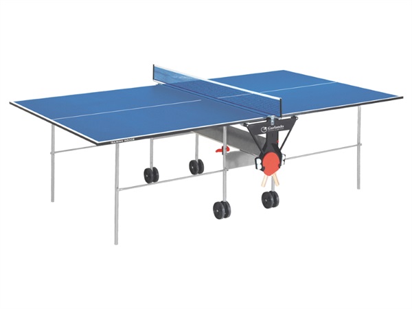 GARLANDO Tavolo da ping pong, progress indoor blu, con ruote