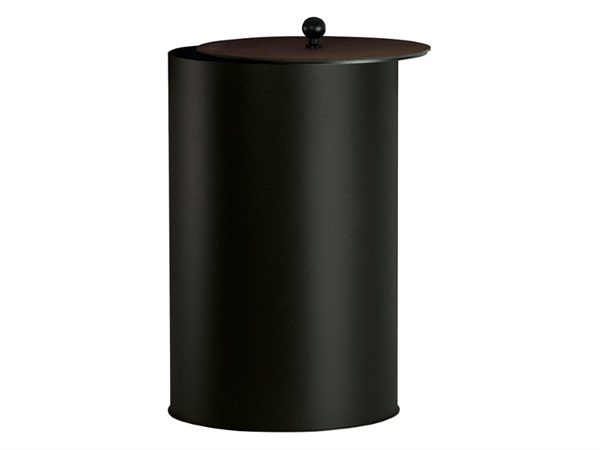 COMEX PRODUCTION S.N.C. Portapellet tondo nero, con coperchio marrone, Ø 29 cm