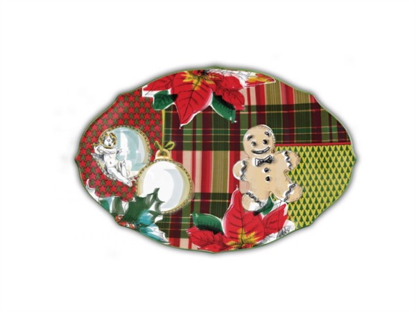 BACI MILANO xmas tartan - piatto ovale piccolo