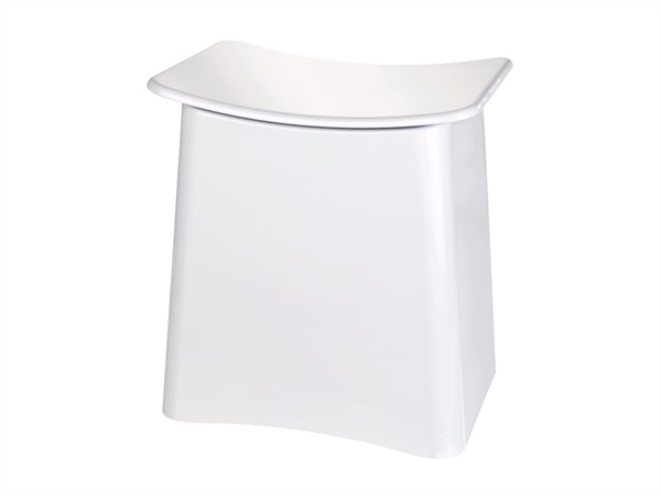 WENKO Sgabello da bagno Wing Stool con sacco portabiancheria estraibile