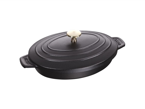 STAUB Pirofila ovale con coperchio nero, 23x17 cm