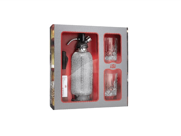 ISI Set sifone soda Classic iSi con bombolette e bicchieri