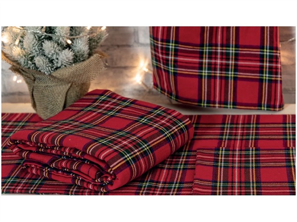 VILLA D'ESTE HOME TIVOLI Christmas chess, tovaglia tartan 140x240