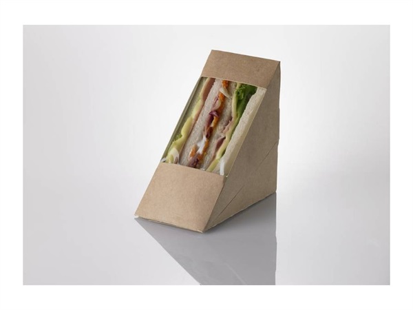 LEONE Sandwich box-KRAFT/PE avana/b.co cm12,3x7,2x12,3h - 100 pz