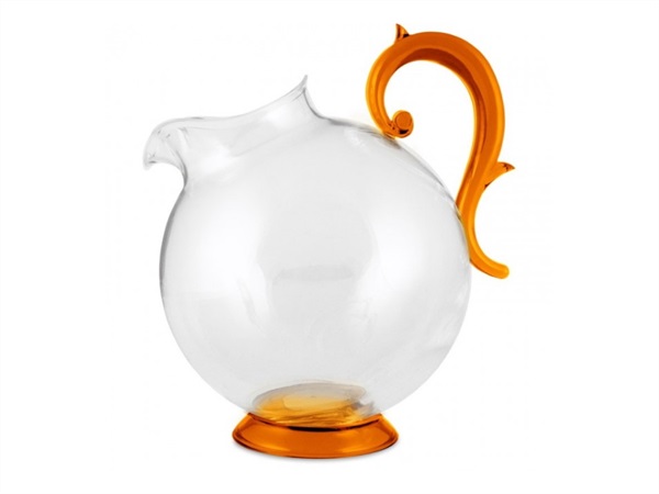 BACI MILANO Aqua brocca 1 lt, trasparente/arancio