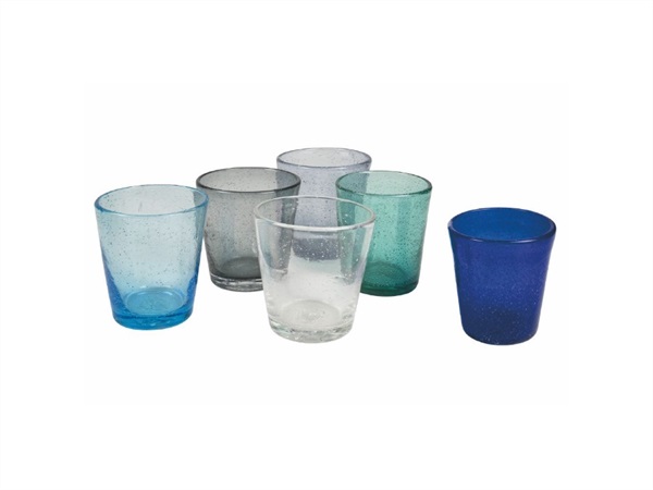 VILLA D'ESTE HOME TIVOLI Baita Acqua Set 6 bicchieri acqua in pasta di vetro soffiato colorato 330 ml