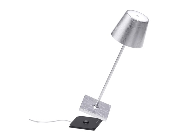 ZAFFERANO S.R.L. Poldina pro lampada da tavolo ricaricabile di zafferano - foglia d'argento