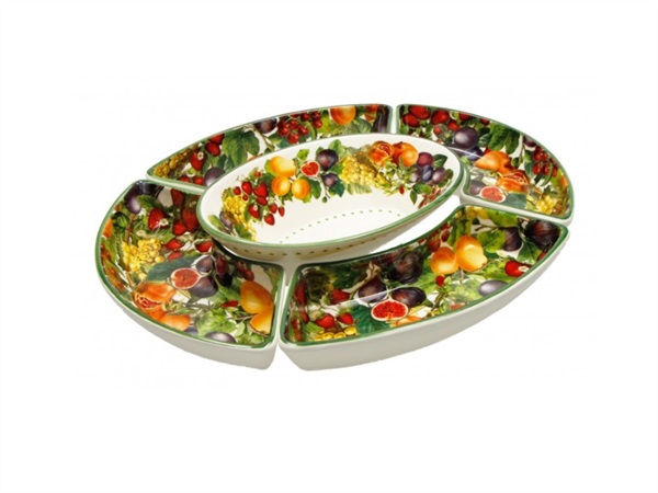 BRANDANI GIFT GROUP S.A.S. LE PRIMIZIE, set 5 pezzi cena fredda ceramica