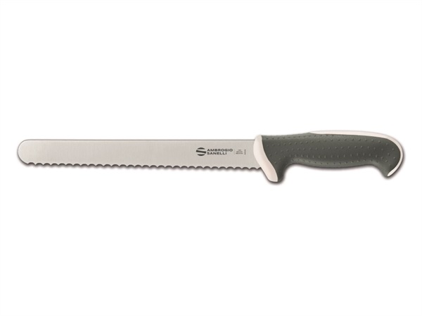 AMBROGIO SANELLI Tecna colore - coltello panettiere, bianco, 24 cm
