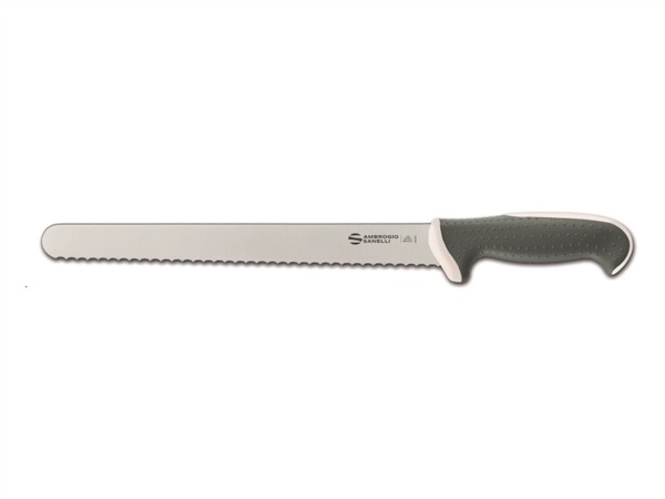 AMBROGIO SANELLI Tecna colore - coltello panettiere, bianco, 28 cm