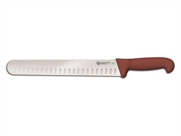 AMBROGIO SANELLI Bbq - coltello affettare punta tonda, lama alevolata, 30 cm