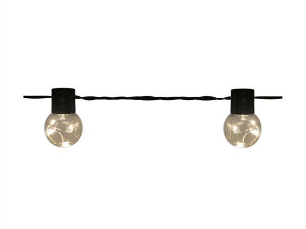 GIOCOPLAST 10 LAMPADINE CON GOCCE DI LED, BIANCO CALDO CON TRASFORMATORE