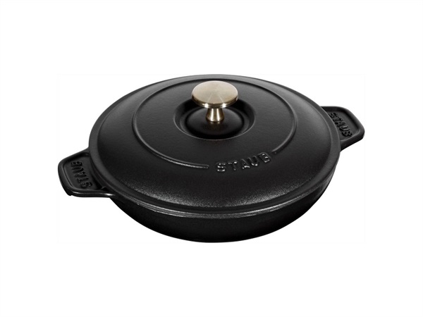 STAUB PIROFILA CON COPERCHIO ROTONDA - 26 CM X 20 CM, NERO