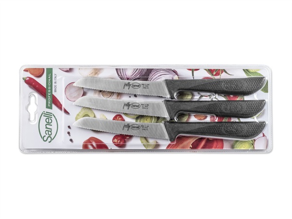 COLTELLERIE SANELLI Jolly, coltello pomodoro, 12 cm, 3 pezzi