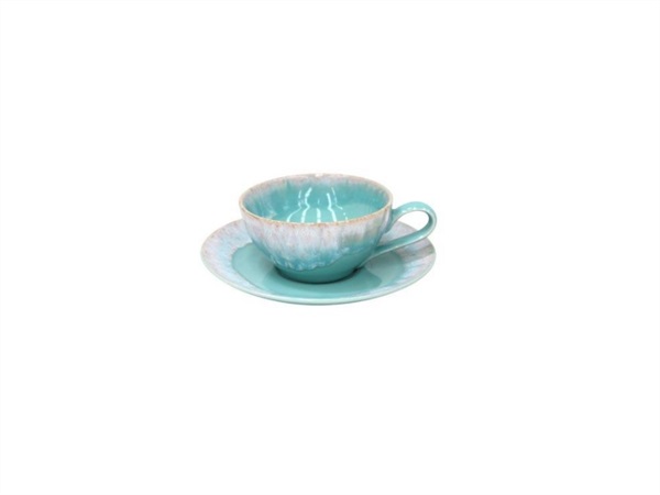 CASAFINA Taormina aqua, tazza tè con piattino 0,2 Lt