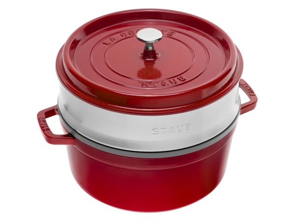 STAUB COCOTTE CON CESTELLO A VAPORE ciliegia, ø 26 cm