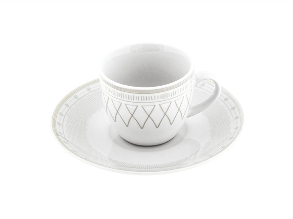 VILLA ALTACHIARA Kemiri, set 3 tazze da caffè con piatto tortora - 80781