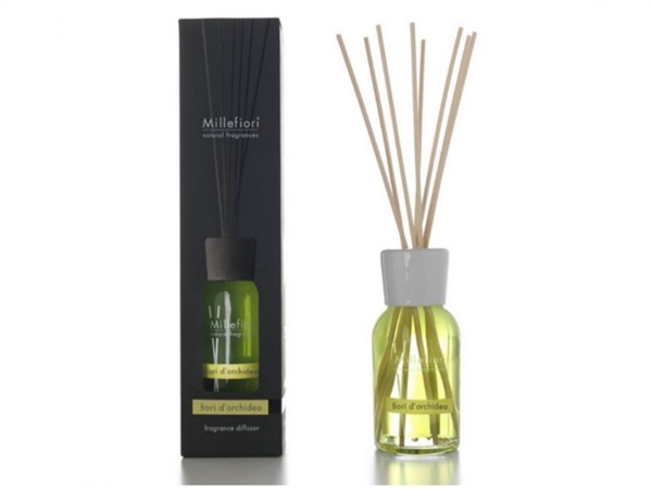 MILLEFIORI Diffusore a bastoncini collezione natural millefiori 100ml - fiori d'orchidea