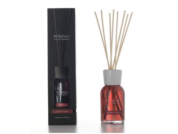 MILLEFIORI Diffusore a bastoncini collezione natural millefiori 100ml - grape cassis